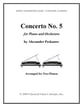 Concerto No.5 for Piano and Orchestra piano sheet music cover